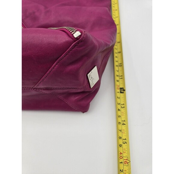 KOOBA Magenta Pink Oversized Leather Ryder Shoulder Purse Handbag Zipper Dustbag - Picture 8 of 15